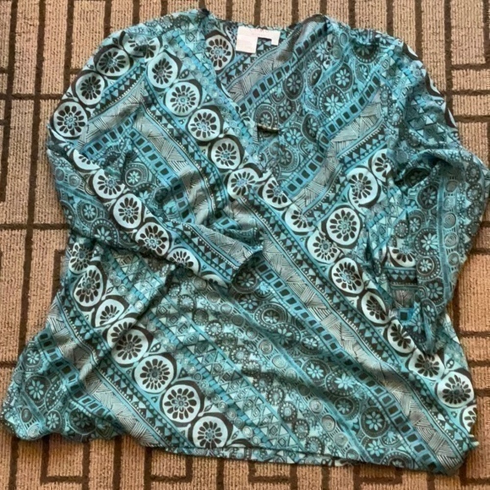 COMO Floral Print Top Size 3X